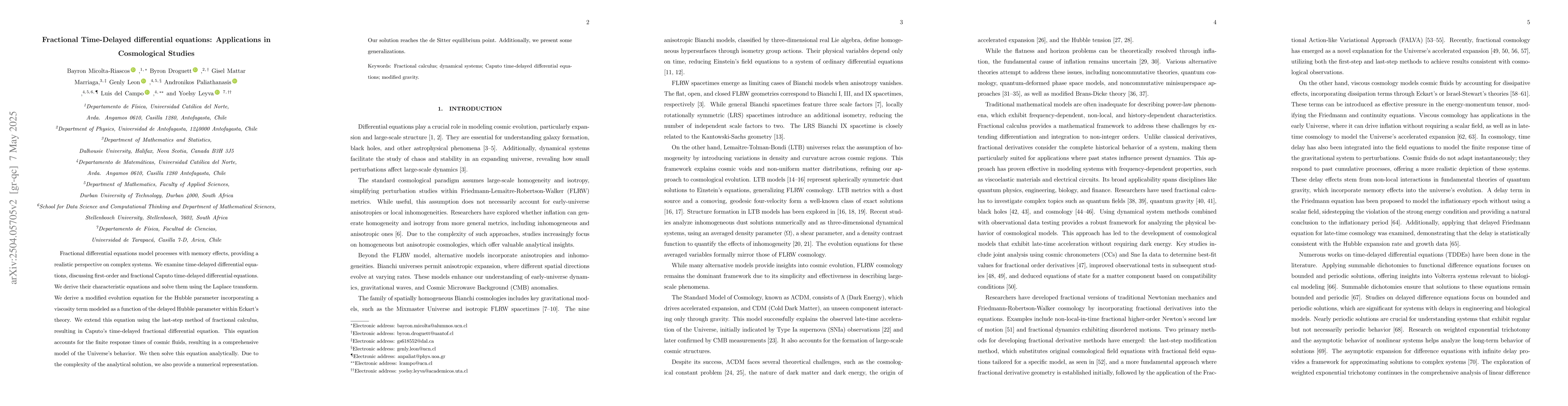 Thumbnail for Fractional Time-Delayed differential equations: Applications in
  Cosmological Studies