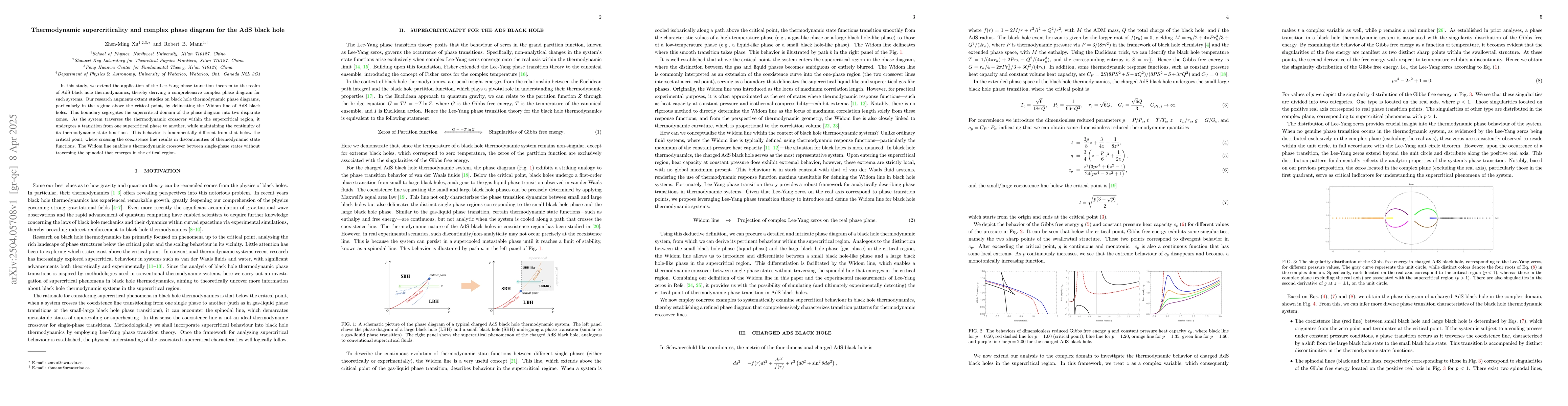 Thumbnail for Thermodynamic supercriticality and complex phase diagram for the AdS
  black hole
