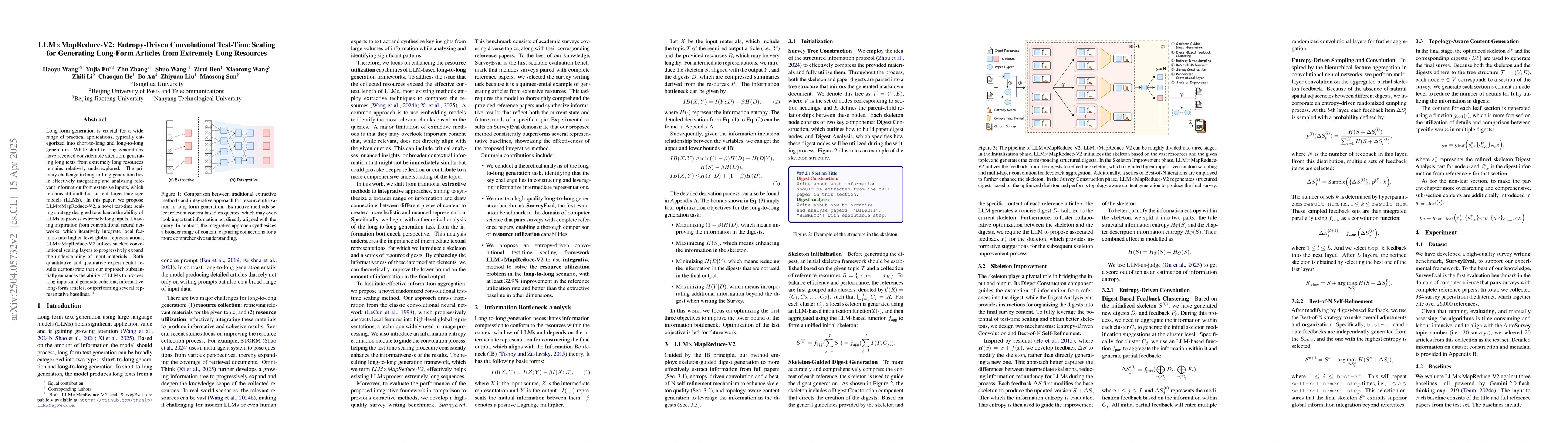 Thumbnail for LLM$\times$MapReduce-V2: Entropy-Driven Convolutional Test-Time Scaling
  for Generating Long-Form Articles from Extremely Long Resources