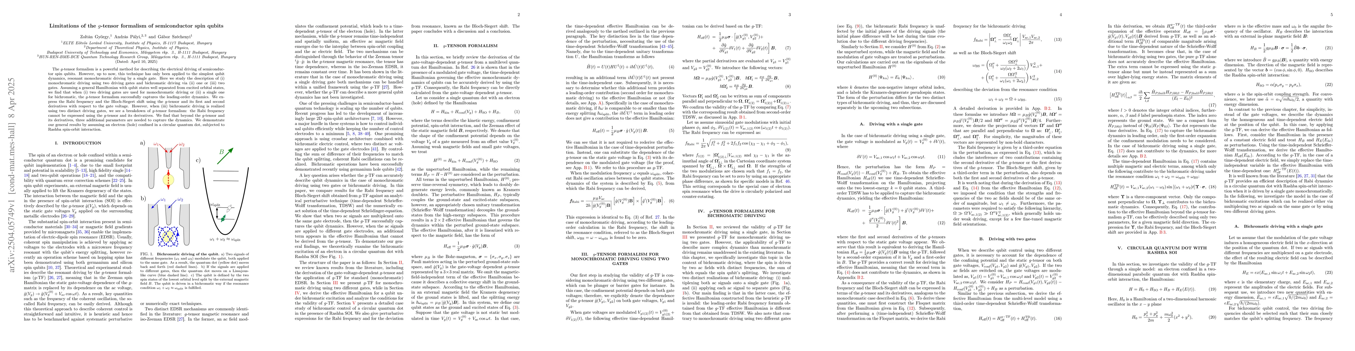 Thumbnail for Limitations of the $g$-tensor formalism of semiconductor spin qubits