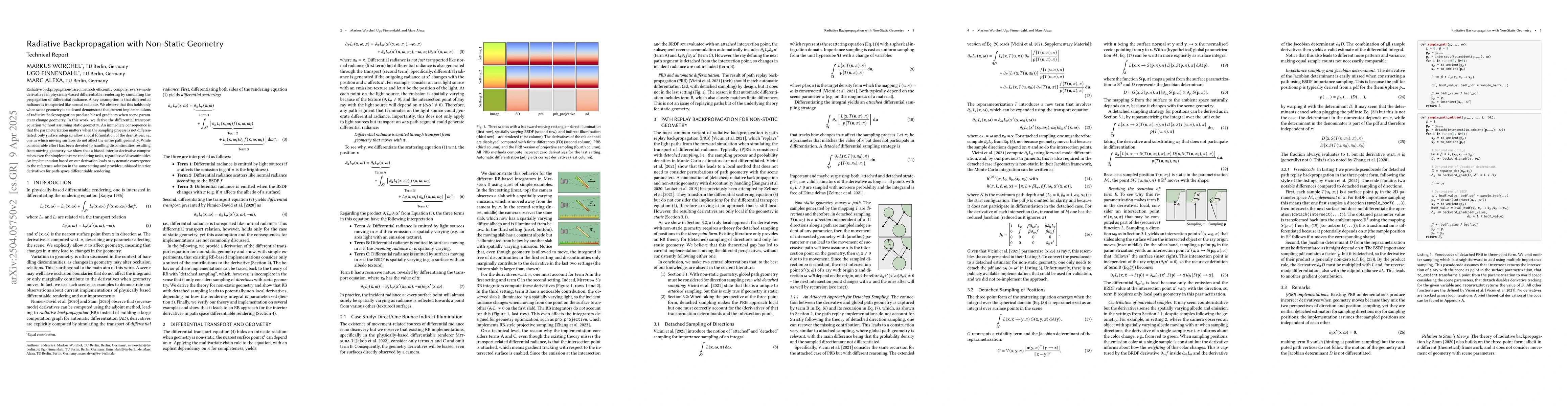 Thumbnail for Radiative Backpropagation with Non-Static Geometry