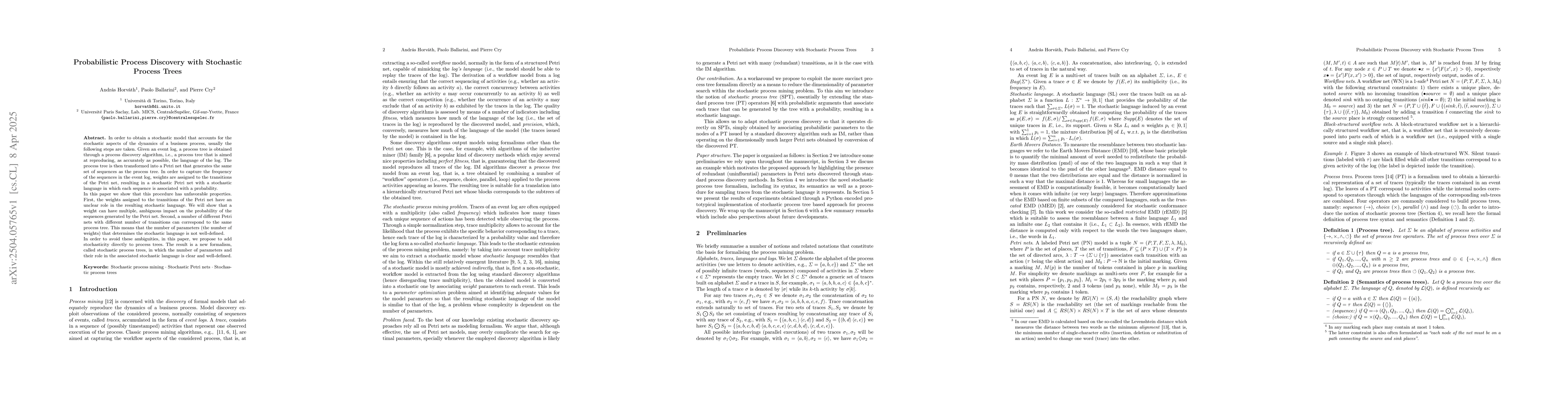 Thumbnail for Probabilistic Process Discovery with Stochastic Process Trees