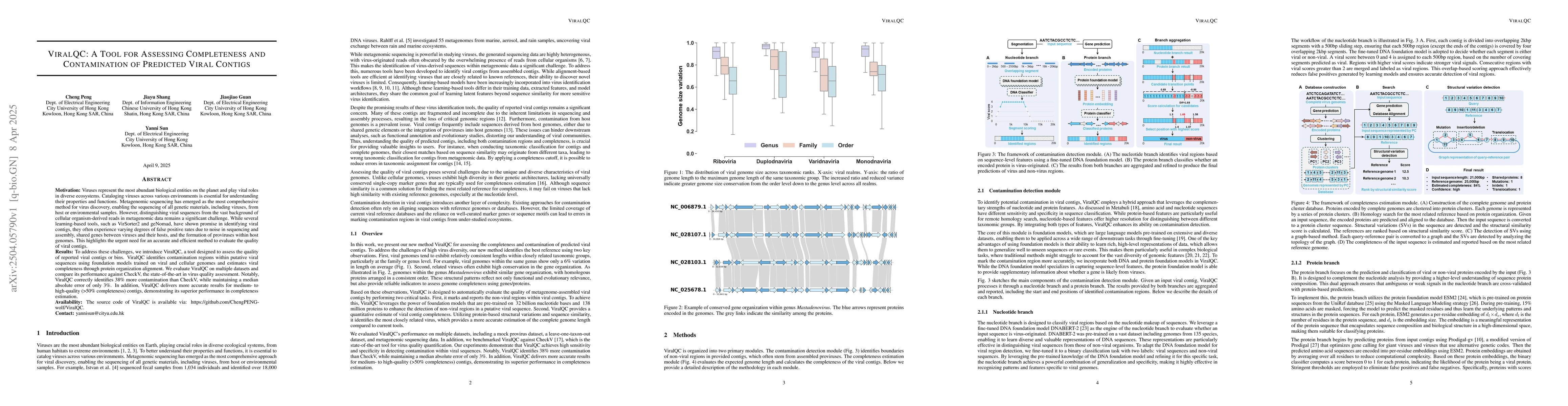 Thumbnail for ViralQC: A Tool for Assessing Completeness and Contamination of
  Predicted Viral Contigs