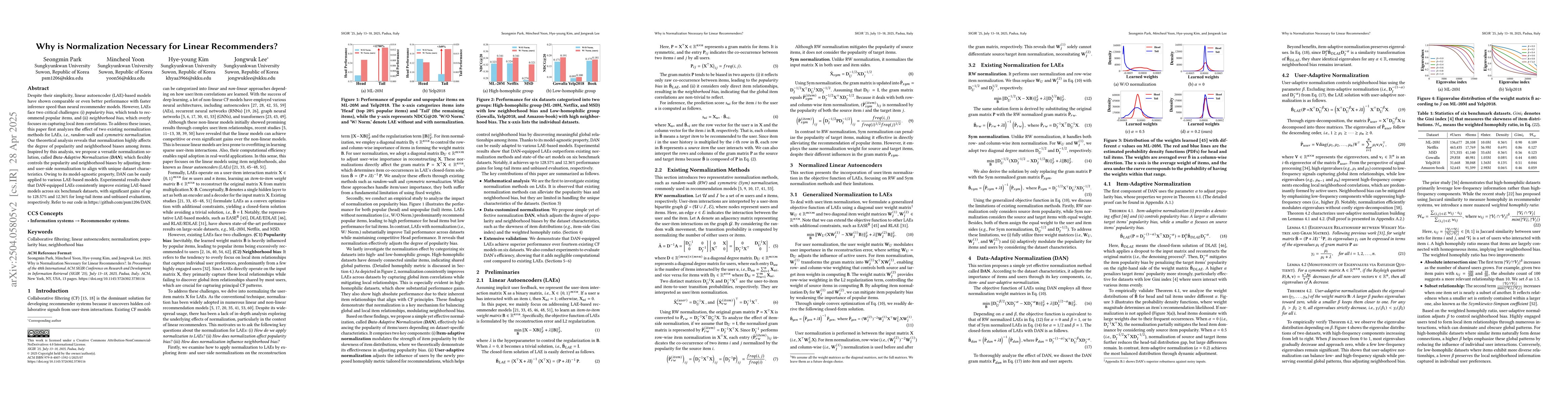Thumbnail for Why is Normalization Necessary for Linear Recommenders?