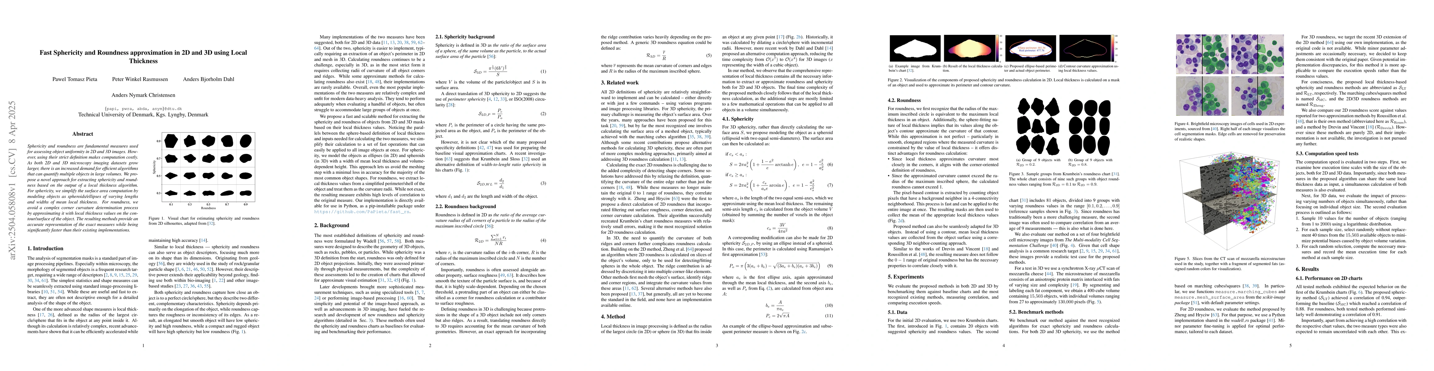 Thumbnail for Fast Sphericity and Roundness approximation in 2D and 3D using Local
  Thickness