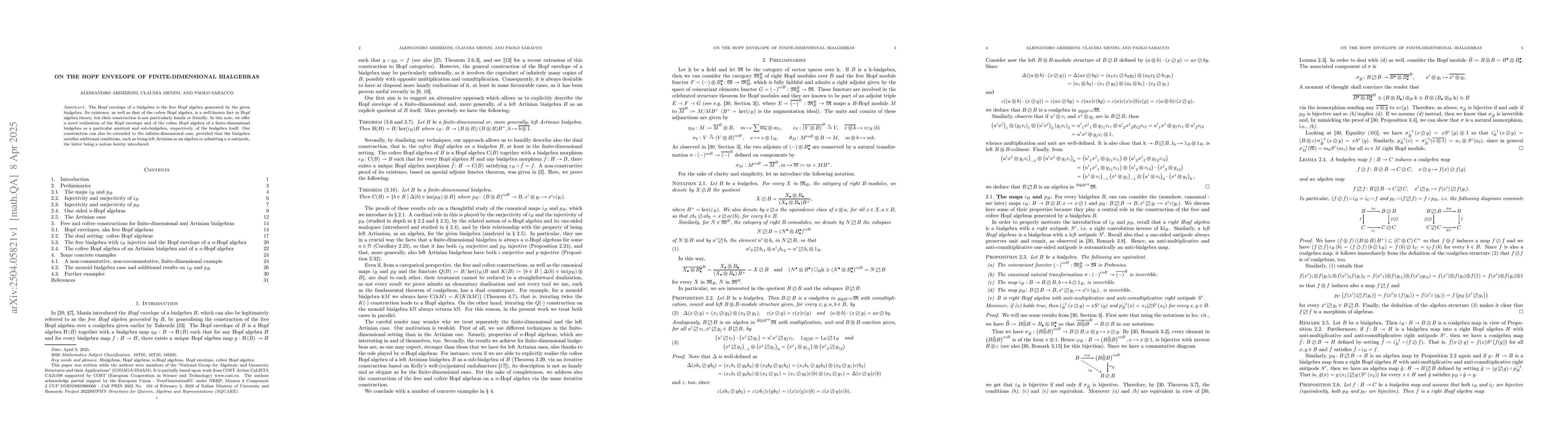 Thumbnail for On the Hopf envelope of finite-dimensional bialgebras