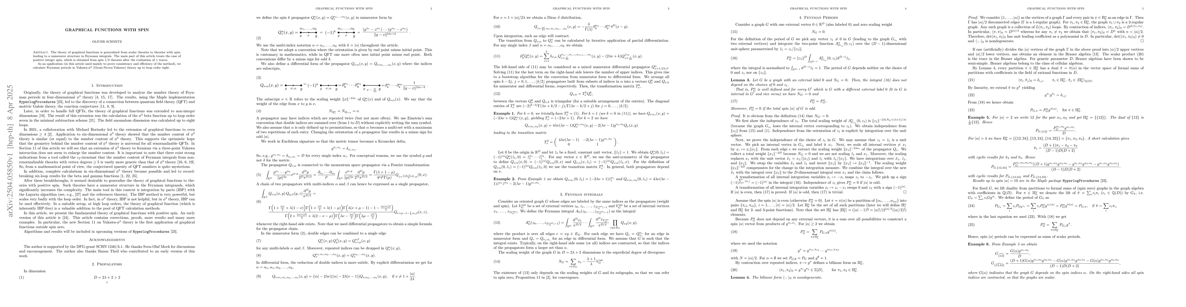 Thumbnail for Graphical functions with spin