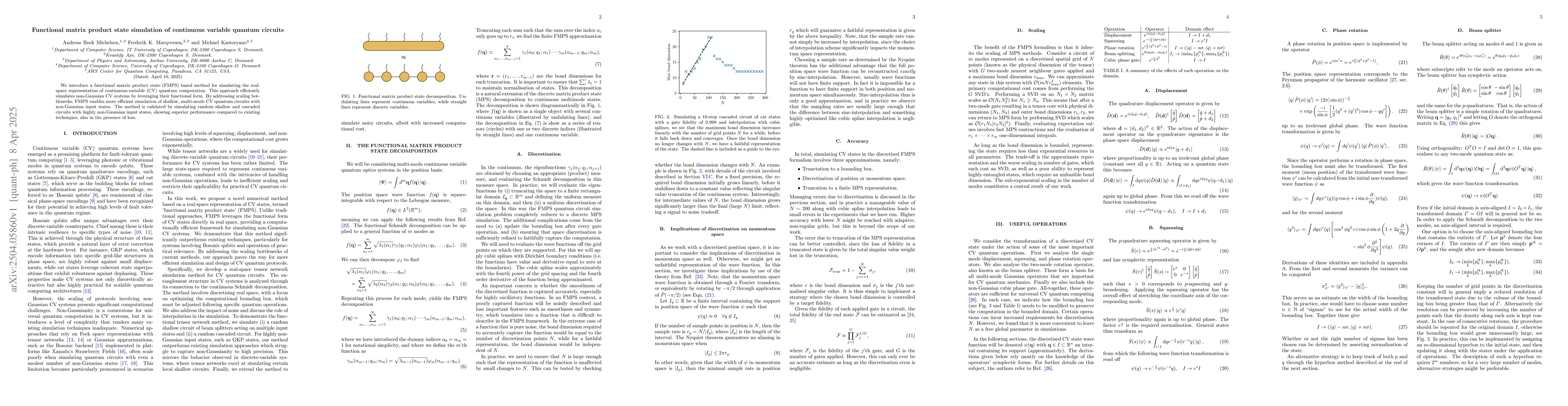Thumbnail for Functional matrix product state simulation of continuous variable
  quantum circuits