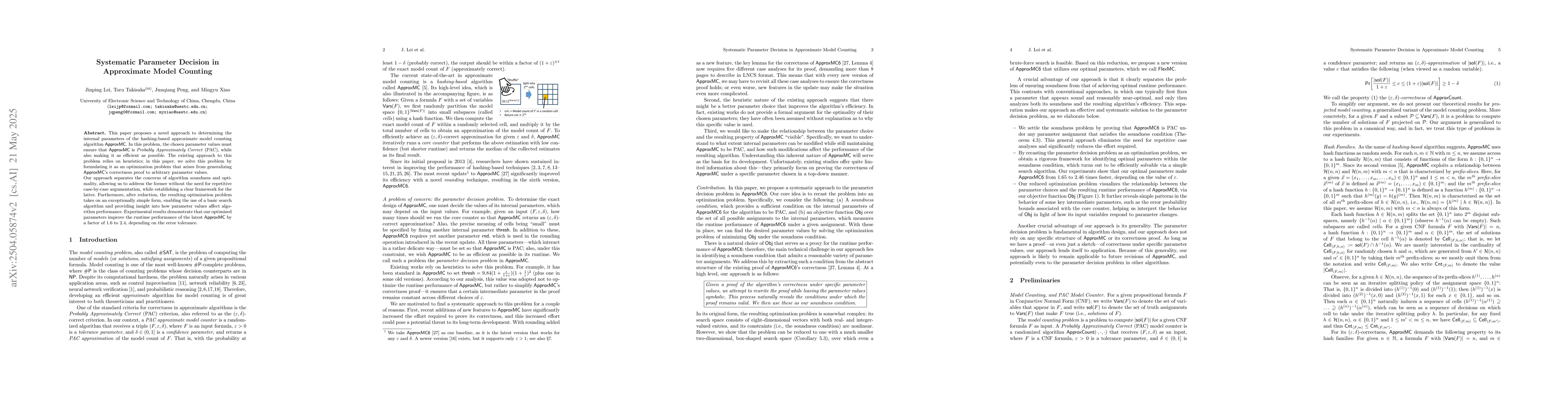 Thumbnail for Systematic Parameter Decision in Approximate Model Counting