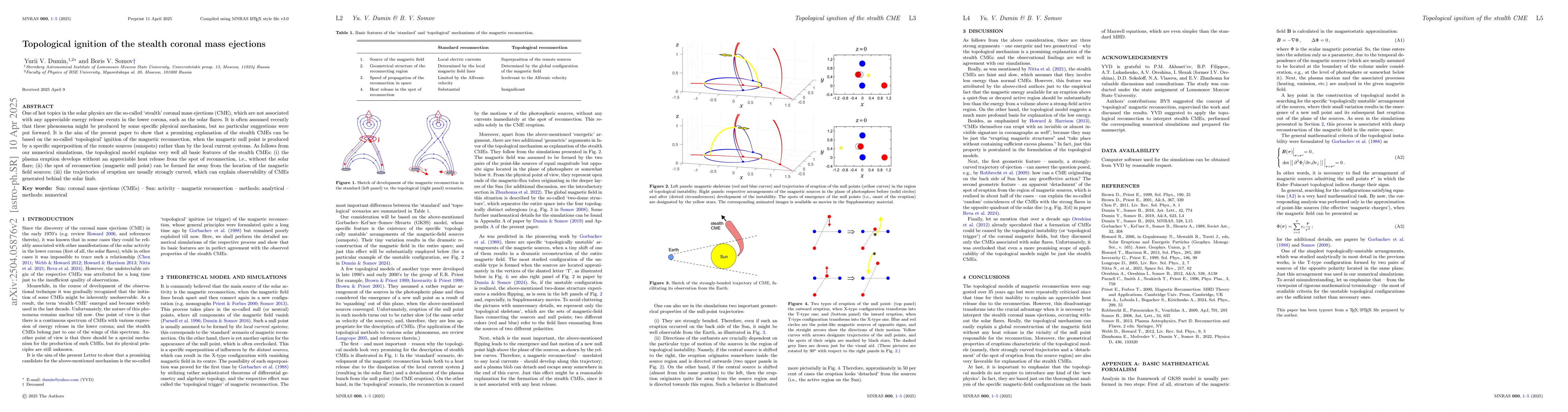 Thumbnail for Topological ignition of the stealth coronal mass ejections