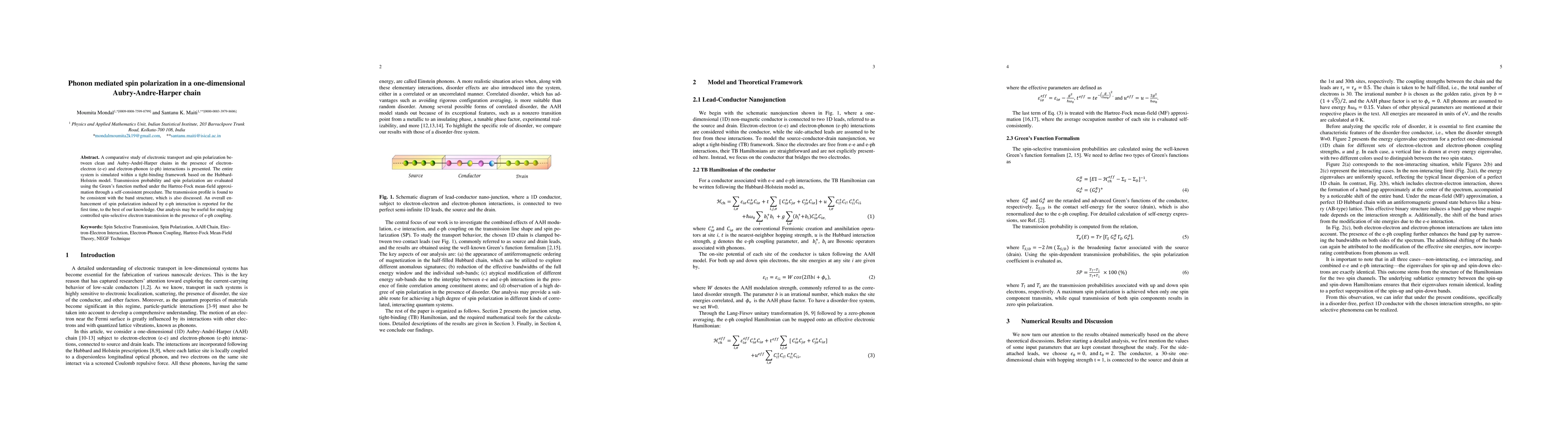 Thumbnail for Phonon mediated spin polarization in a one-dimensional
  Aubry-Andre-Harper chain