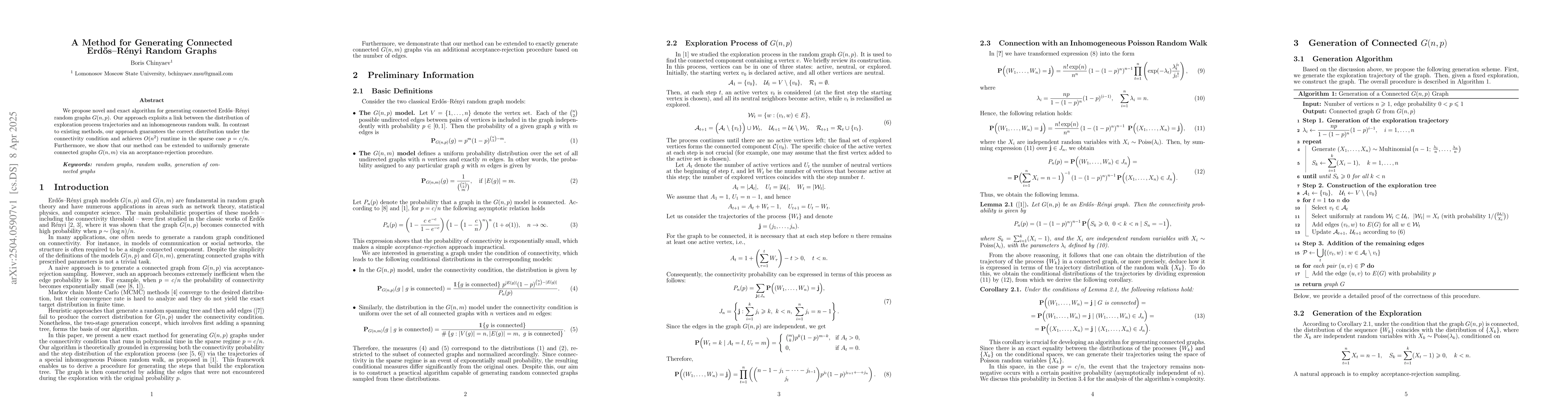 Thumbnail for A Method for Generating Connected Erdos-Renyi Random Graphs
