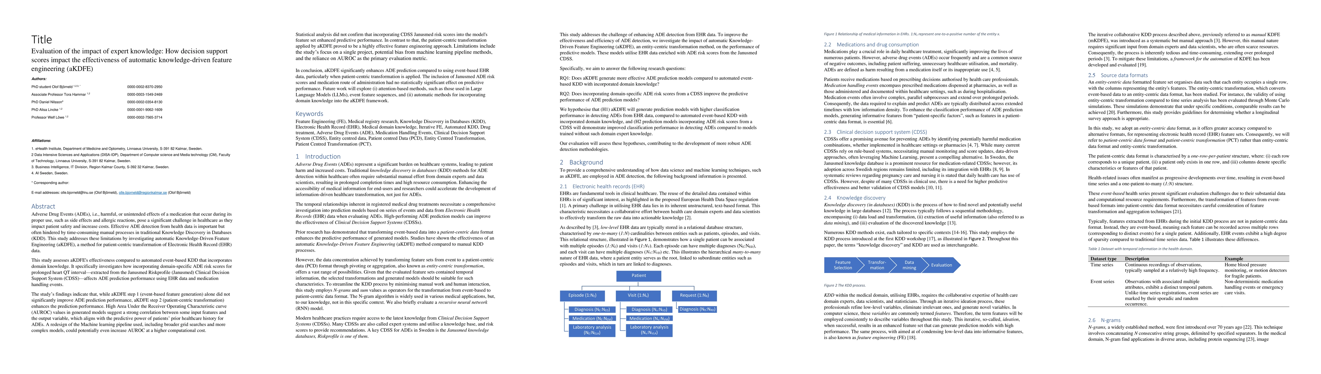 Thumbnail for Evaluation of the impact of expert knowledge: How decision support
  scores impact the effectiveness of automatic knowledge-driven feature
  engineering (aKDFE)