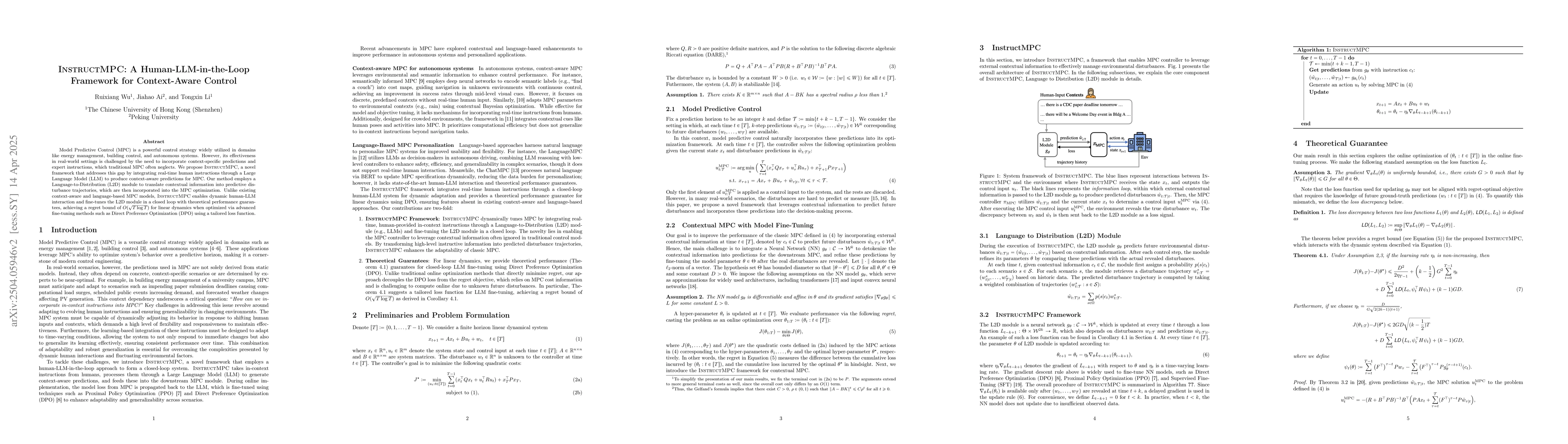 Thumbnail for InstructMPC: A Human-LLM-in-the-Loop Framework for Context-Aware Control