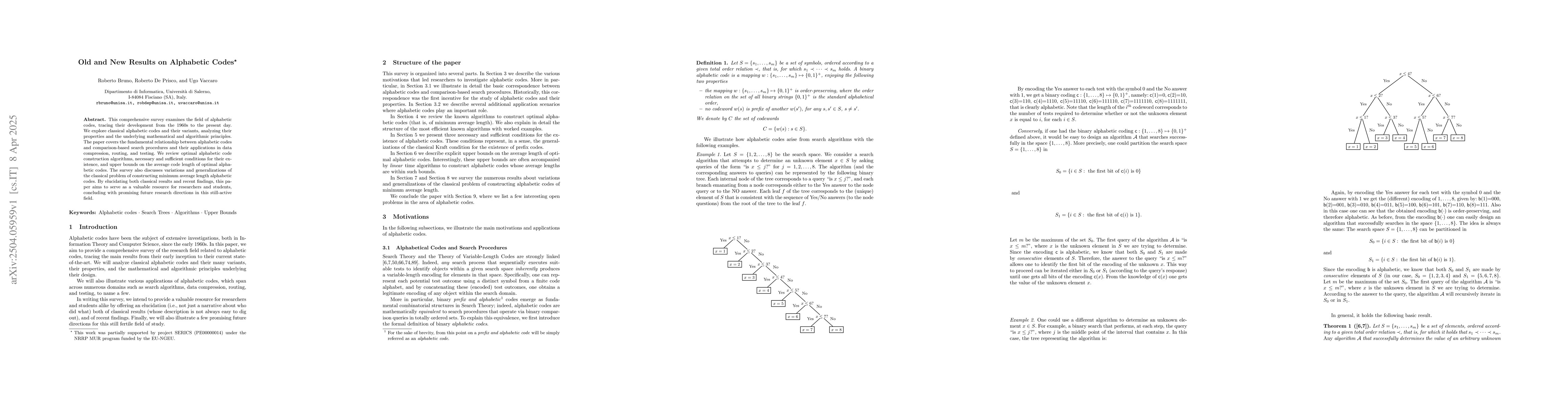 Thumbnail for Old and New Results on Alphabetic Codes
