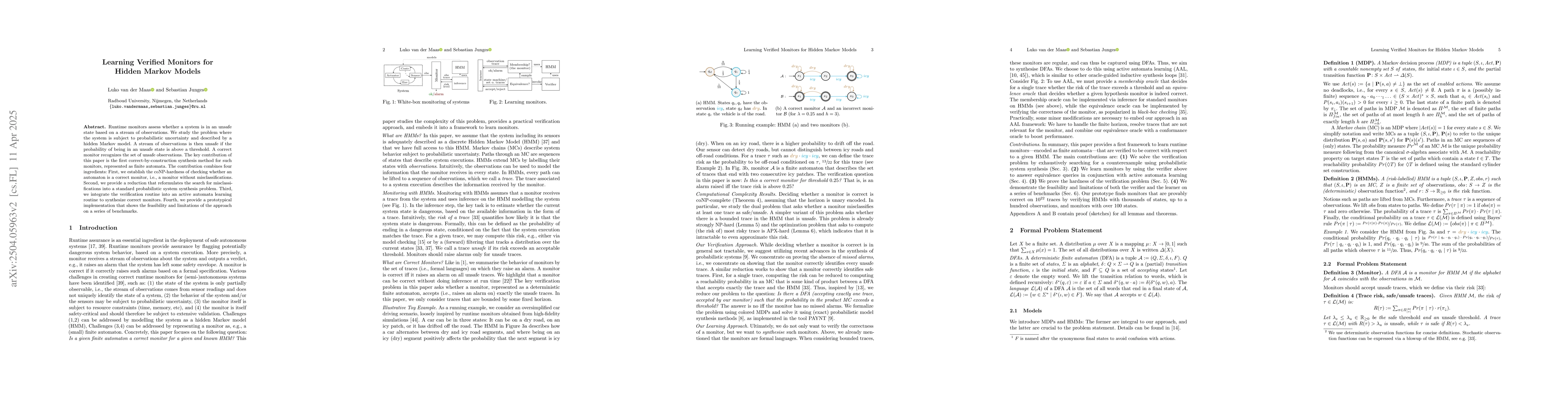 Thumbnail for Learning Verified Monitors for Hidden Markov Models