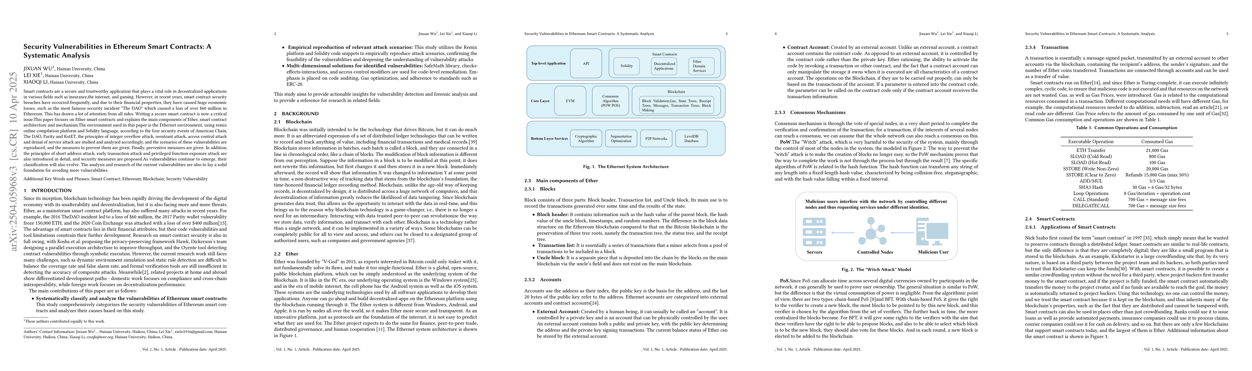 Thumbnail for Security Vulnerabilities in Ethereum Smart Contracts: A Systematic
  Analysis