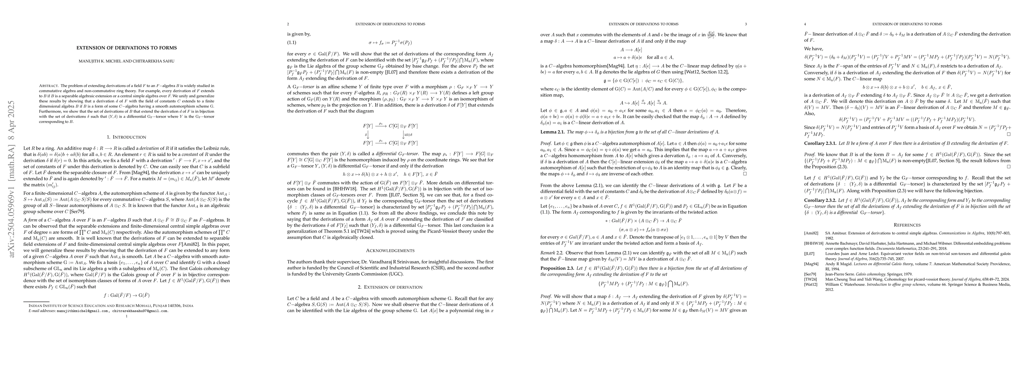 Thumbnail for Extension of derivations to forms