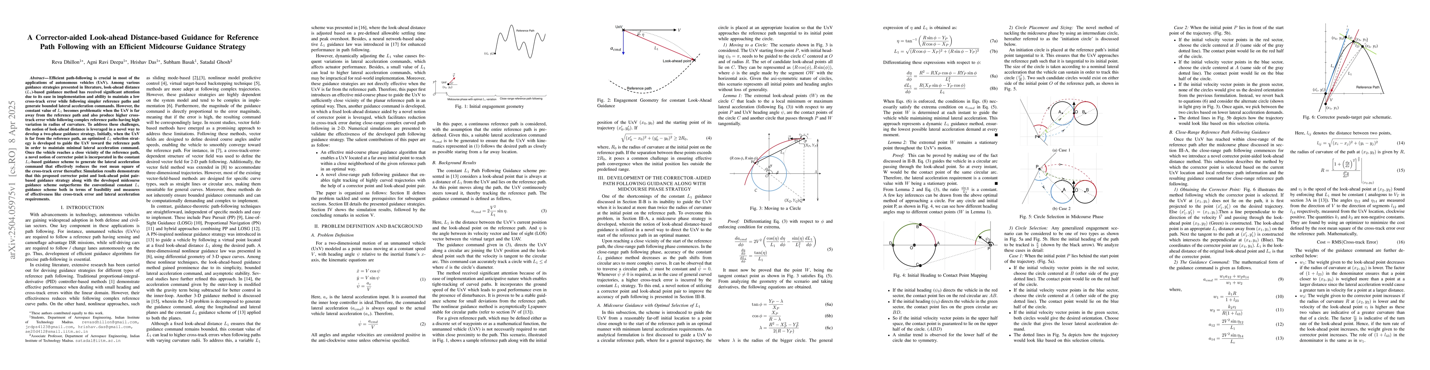 Thumbnail for A Corrector-aided Look-ahead Distance-based Guidance for Reference Path
  Following with an Efficient Midcourse Guidance Strategy