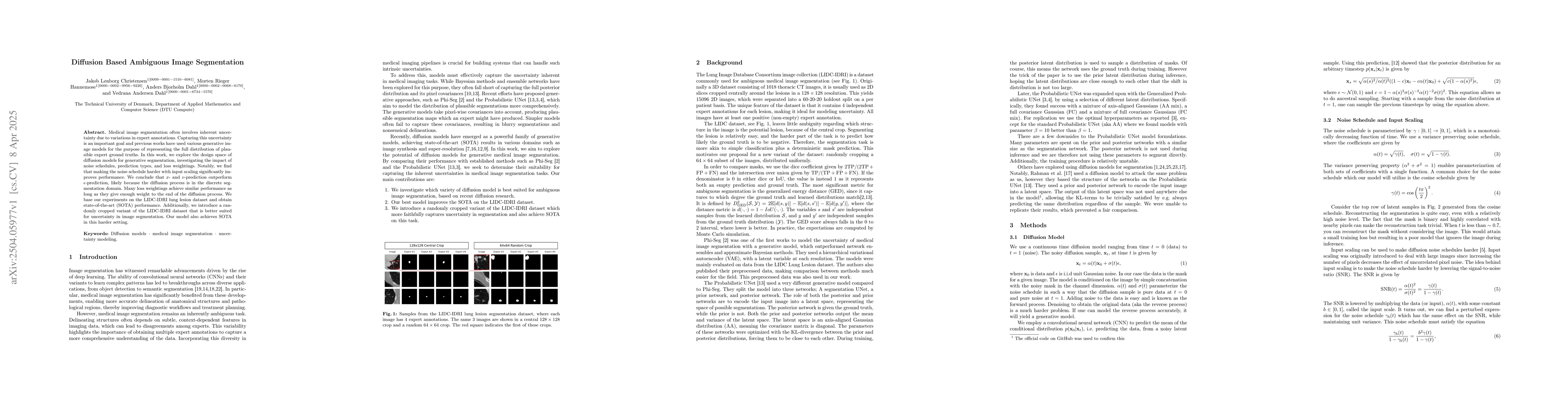 Thumbnail for Diffusion Based Ambiguous Image Segmentation