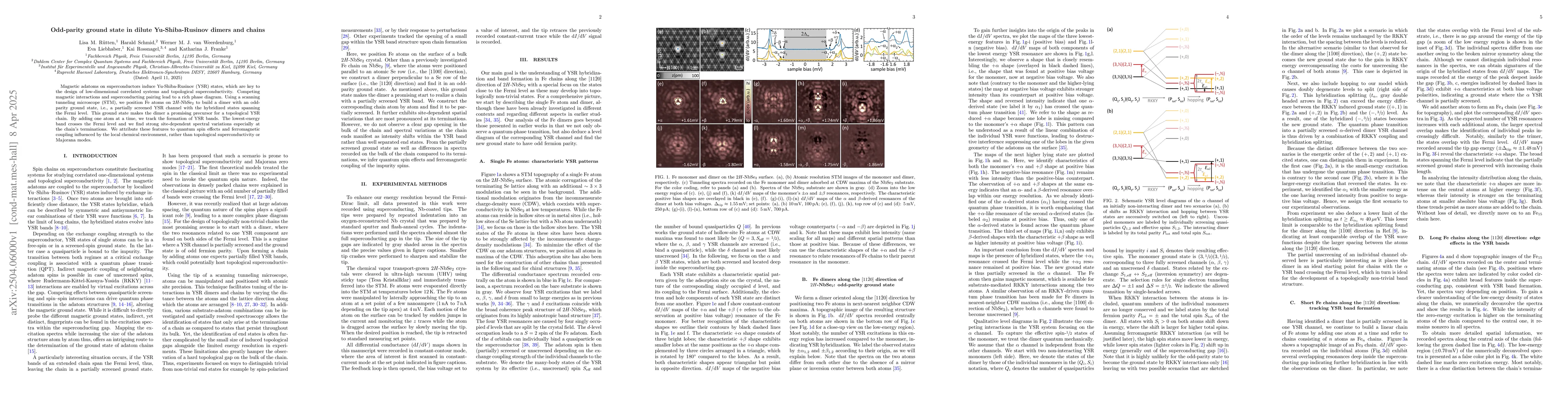 Thumbnail for Odd-parity ground state in dilute Yu-Shiba-Rusinov dimers and chains