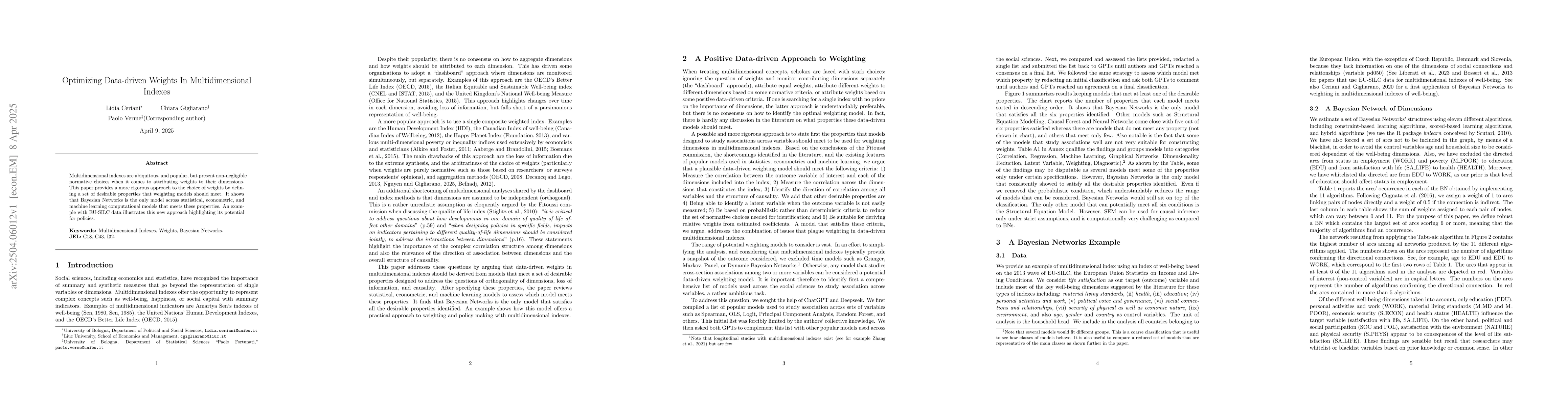 Thumbnail for Optimizing Data-driven Weights In Multidimensional Indexes
