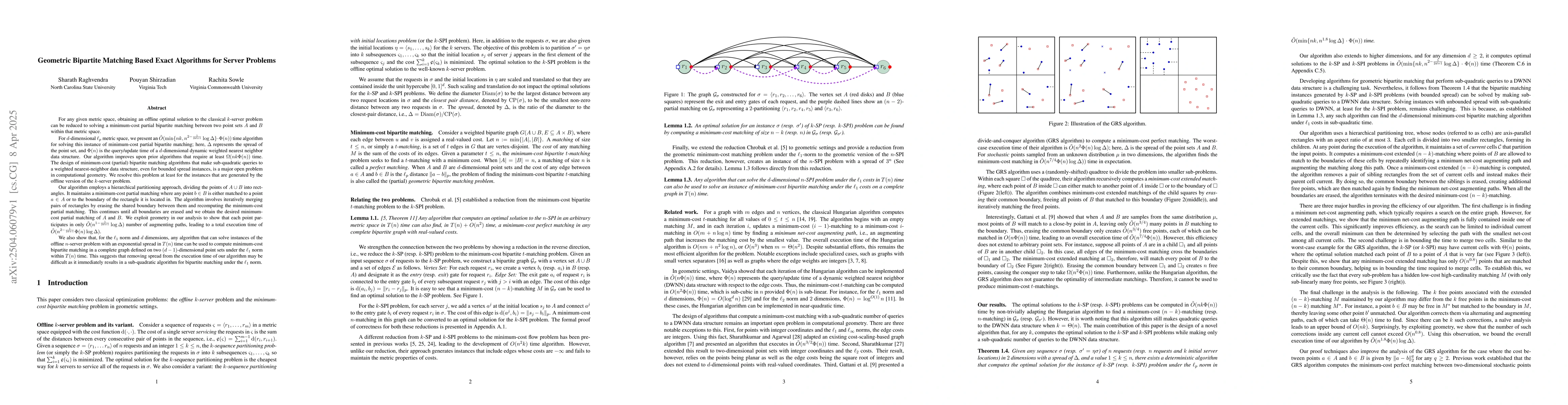 Thumbnail for Geometric Bipartite Matching Based Exact Algorithms for Server Problems