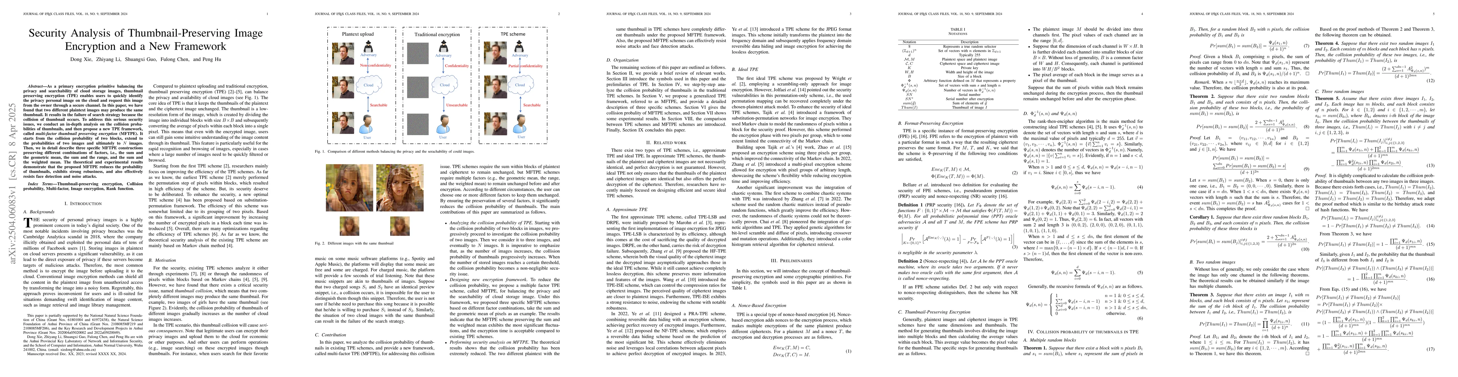 Thumbnail for Security Analysis of Thumbnail-Preserving Image Encryption and a New
  Framework
