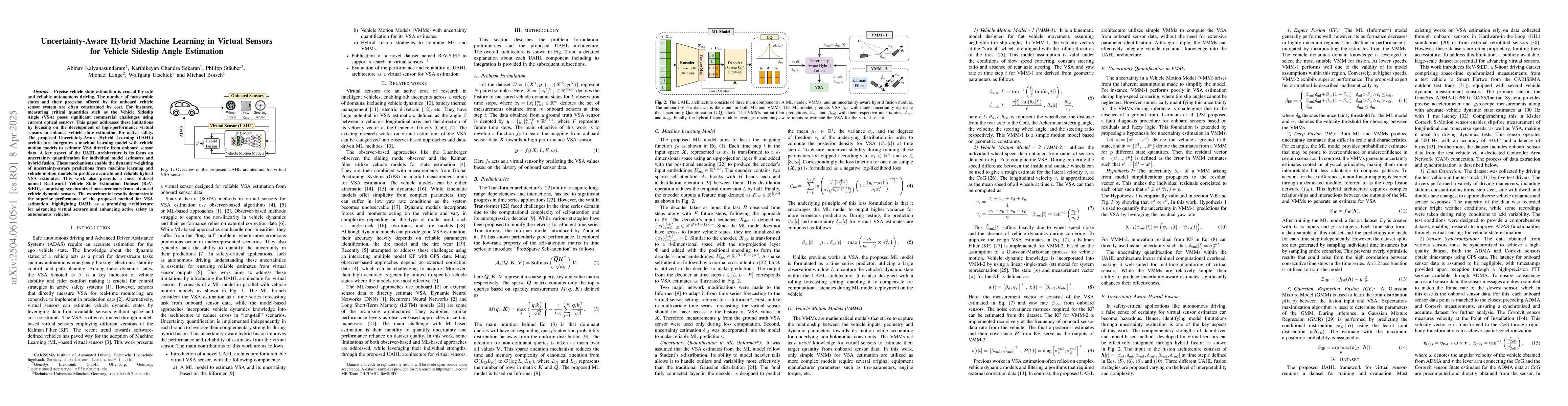 Thumbnail for Uncertainty-Aware Hybrid Machine Learning in Virtual Sensors for Vehicle
  Sideslip Angle Estimation