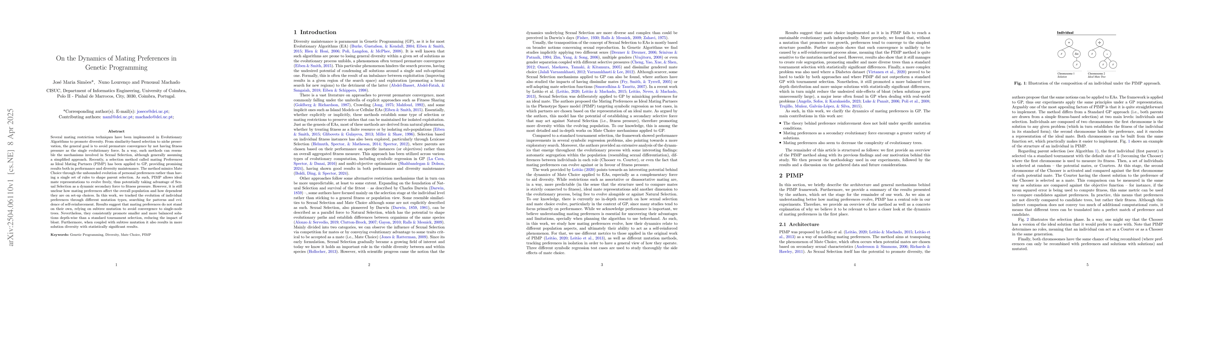 Thumbnail for On the Dynamics of Mating Preferences in Genetic Programming