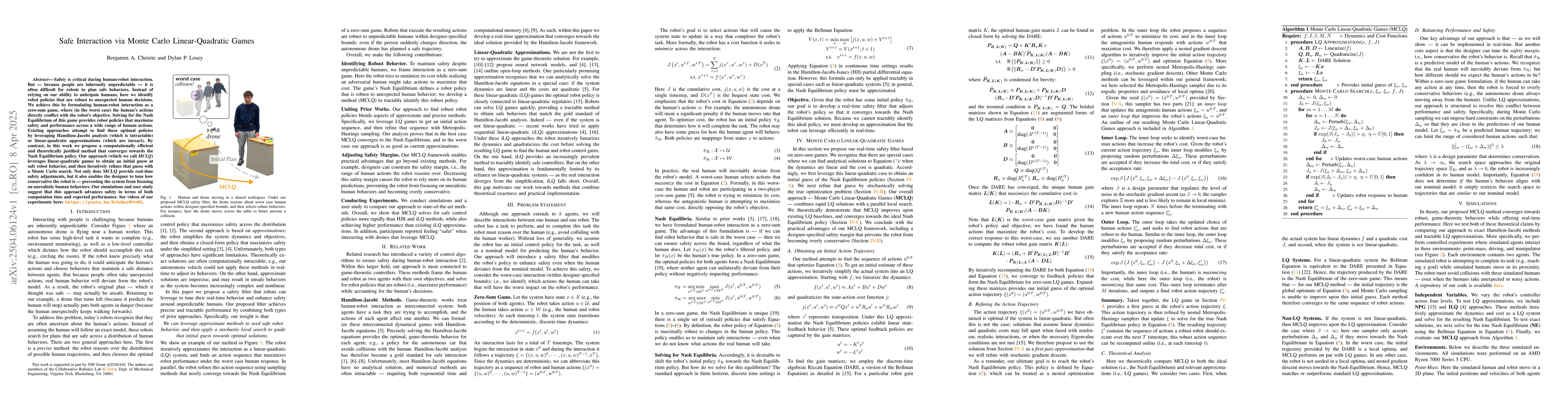 Thumbnail for Safe Interaction via Monte Carlo Linear-Quadratic Games