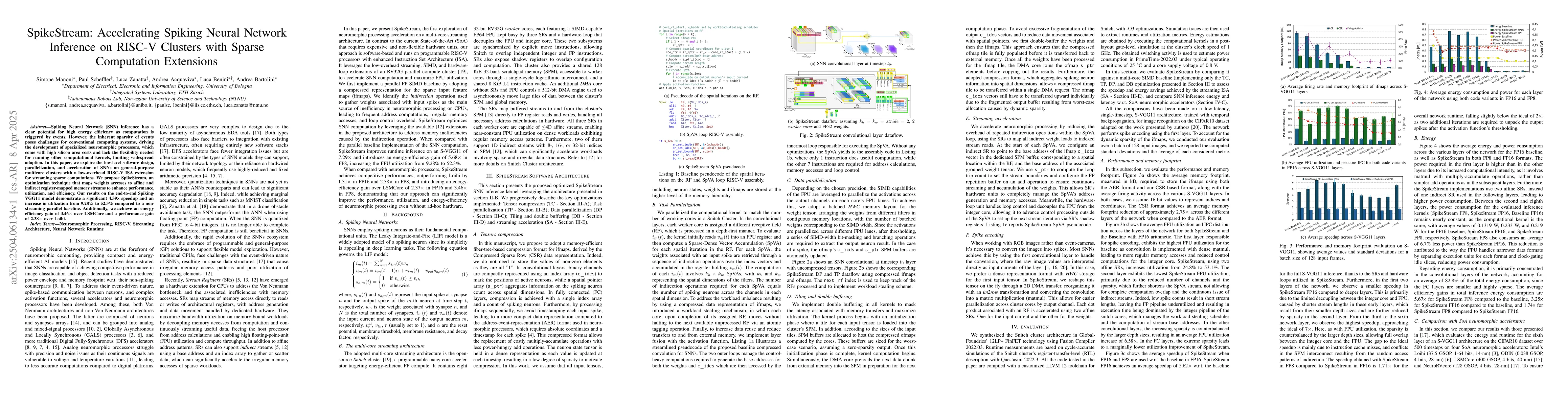 Thumbnail for SpikeStream: Accelerating Spiking Neural Network Inference on RISC-V
  Clusters with Sparse Computation Extensions