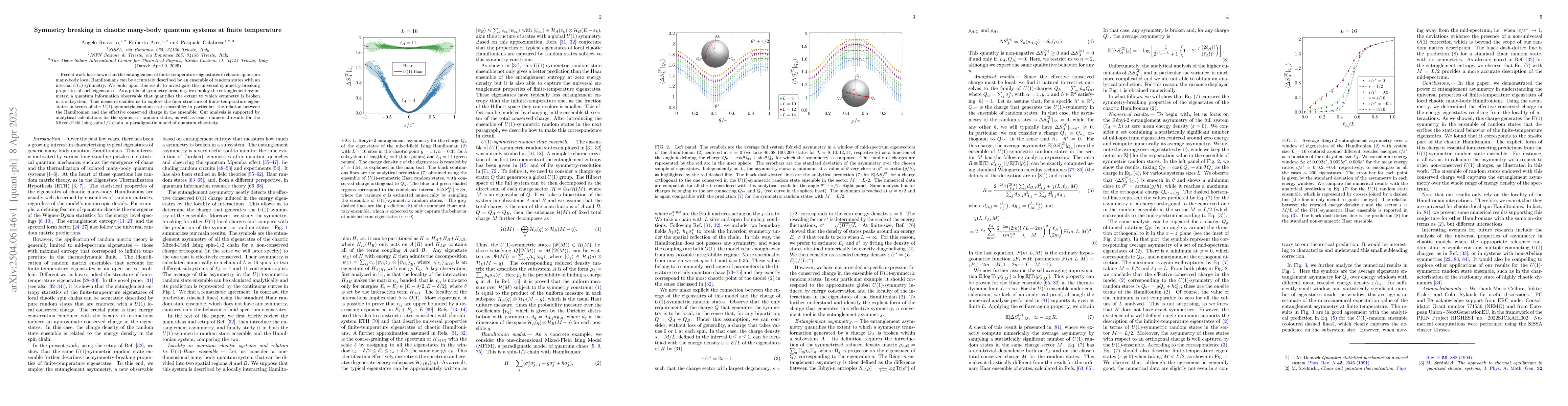 Thumbnail for Symmetry breaking in chaotic many-body quantum systems at finite
  temperature