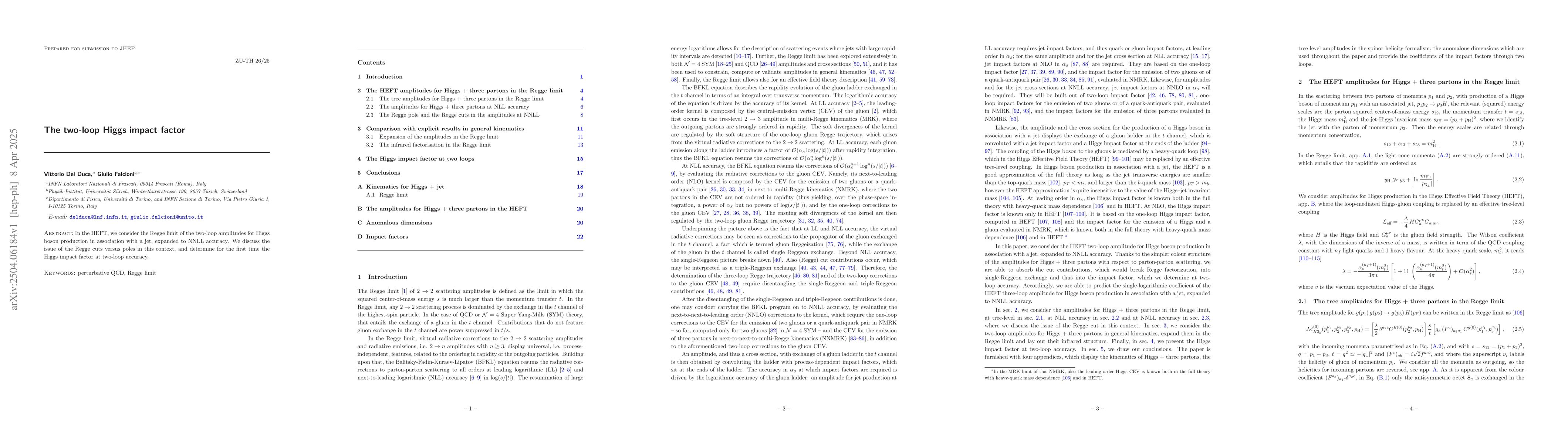 Thumbnail for The two-loop Higgs impact factor