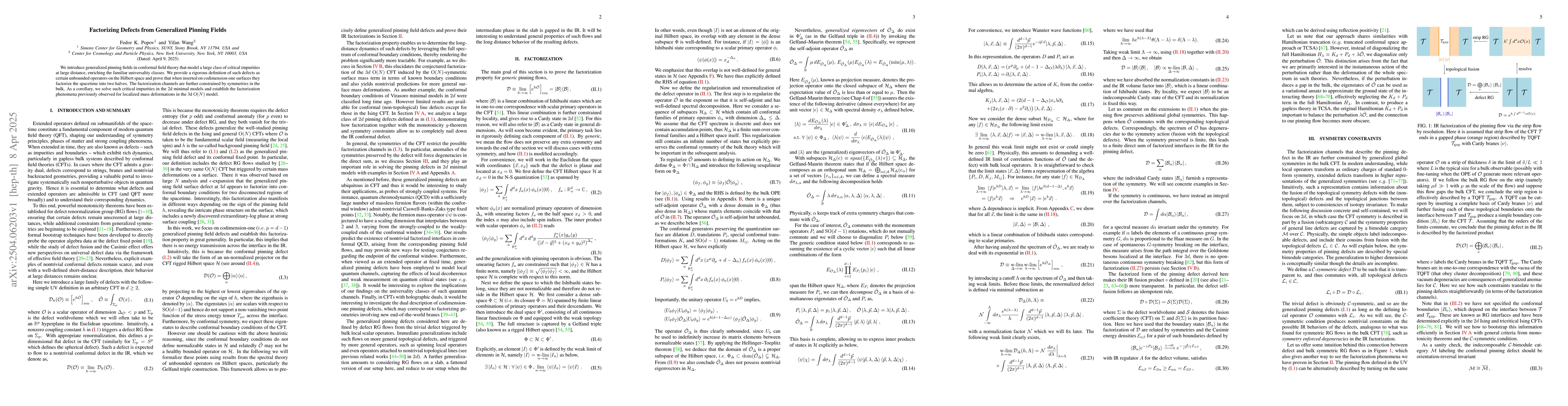 Thumbnail for Factorizing Defects from Generalized Pinning Fields