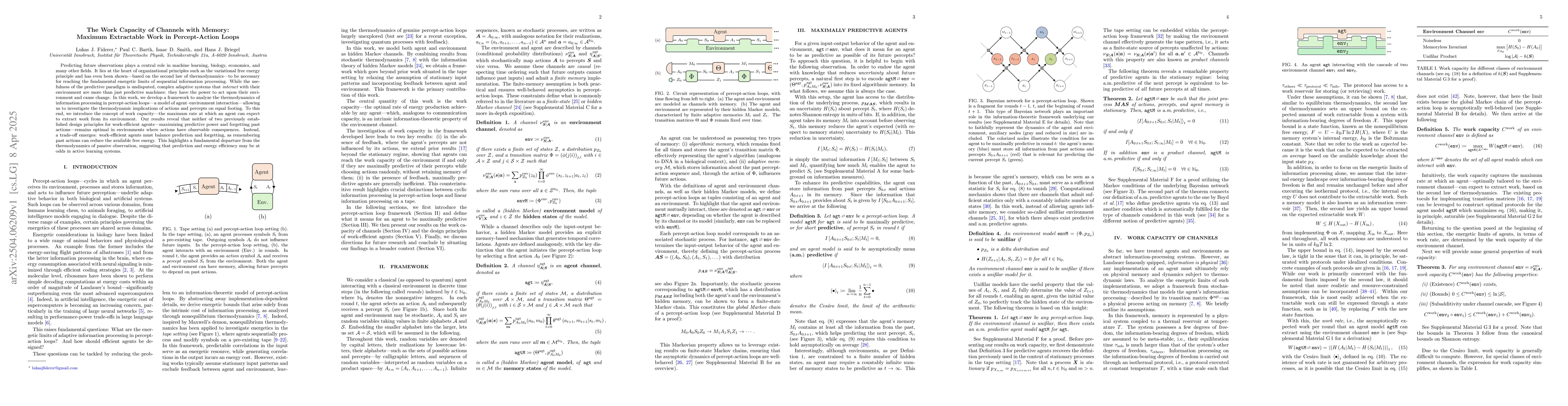 Thumbnail for The Work Capacity of Channels with Memory: Maximum Extractable Work in
  Percept-Action Loops