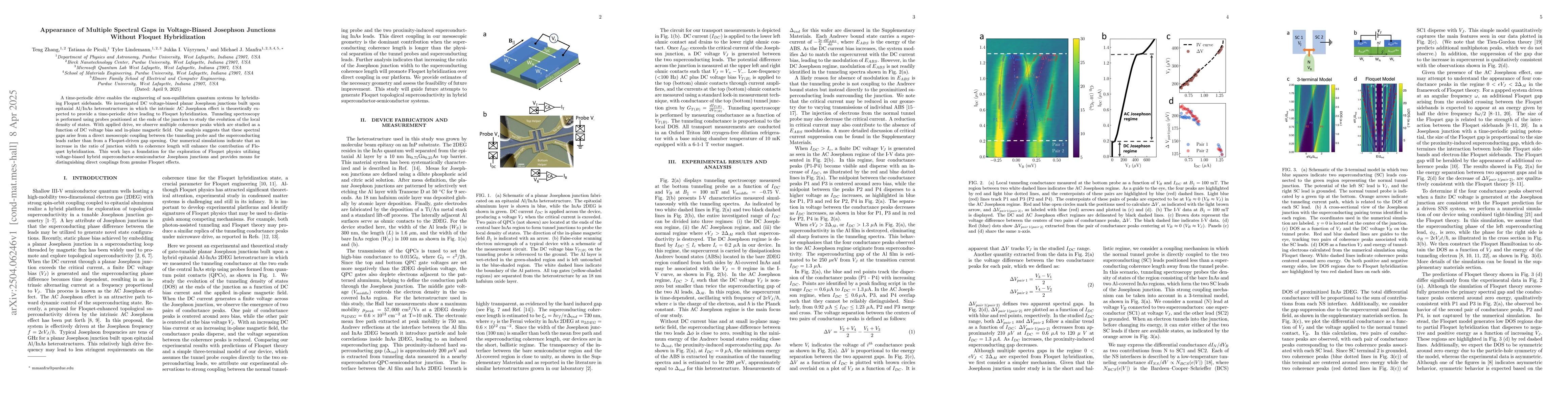 Thumbnail for Appearance of Multiple Spectral Gaps in Voltage-Biased Josephson
  Junctions Without Floquet Hybridization