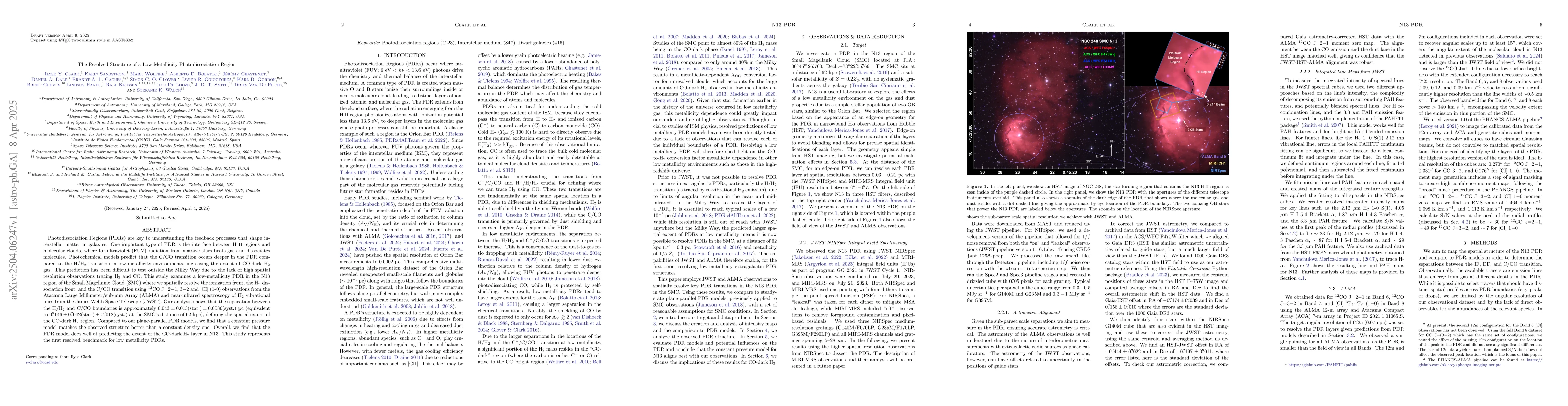 Thumbnail for The Resolved Structure of a Low Metallicity Photodissociation Region