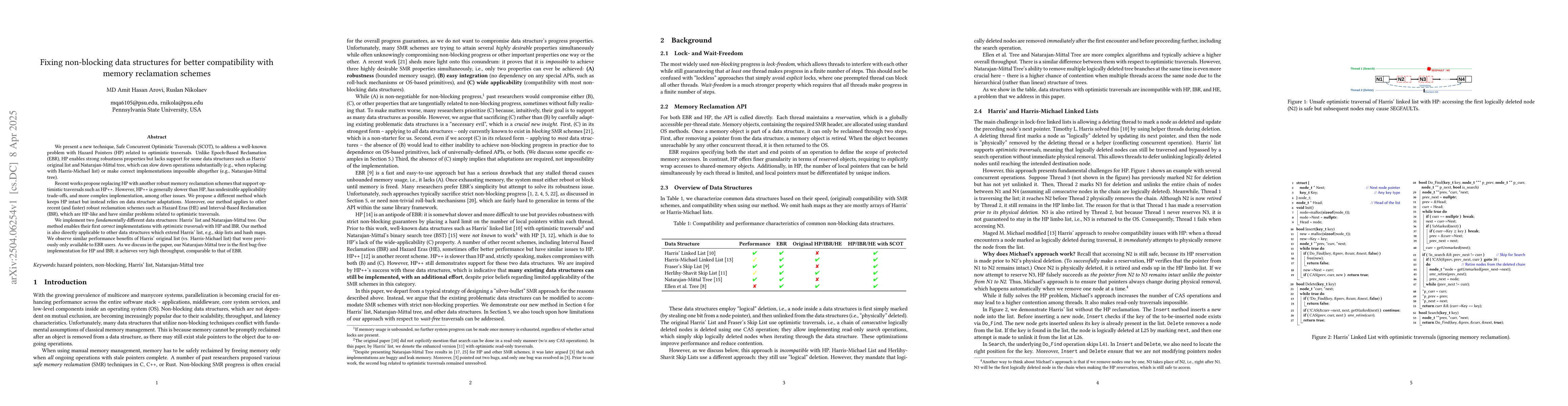 Thumbnail for Fixing non-blocking data structures for better compatibility with memory
  reclamation schemes