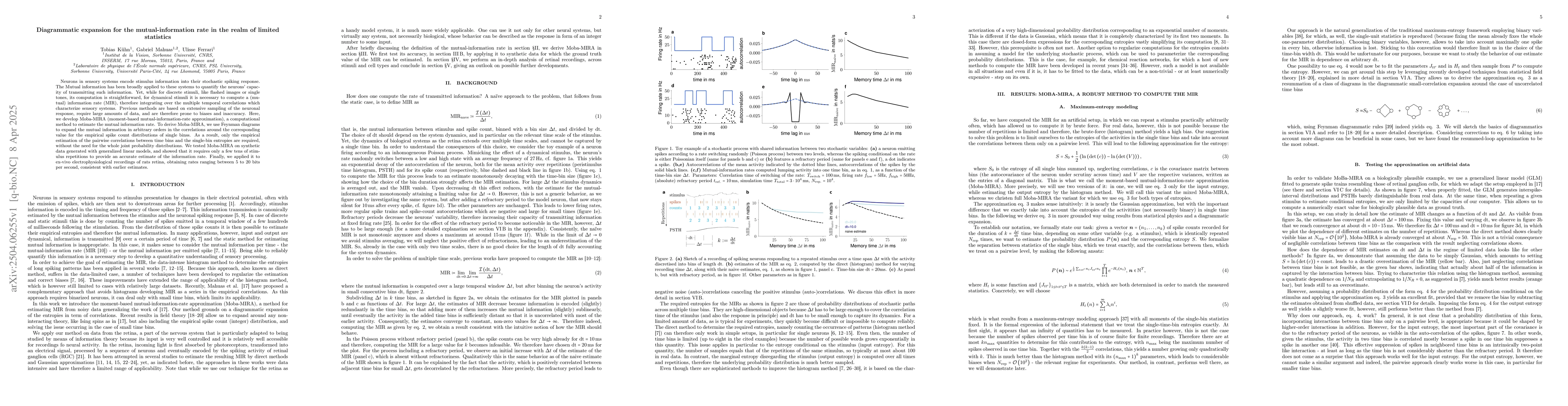 Thumbnail for Diagrammatic expansion for the mutual-information rate in the realm of
  limited statistics