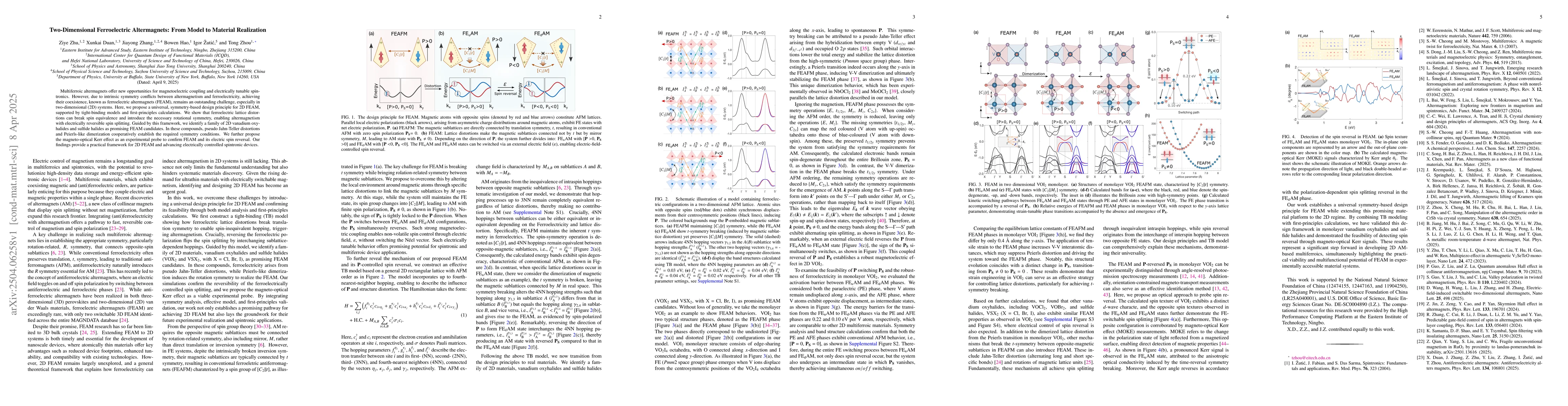 Thumbnail for Two-Dimensional Ferroelectric Altermagnets: From Model to Material
  Realization