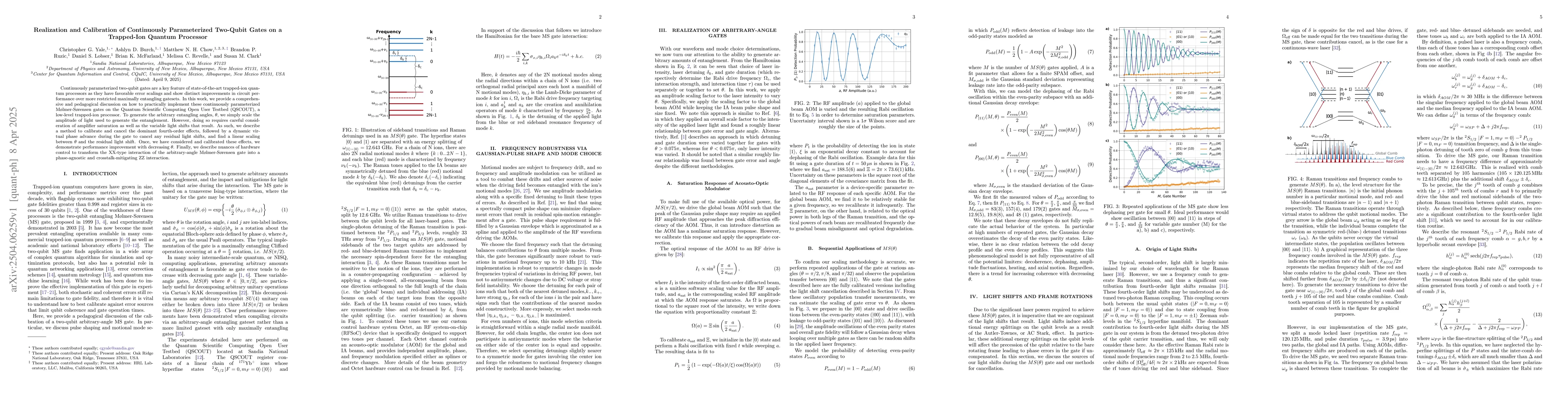Thumbnail for Realization and Calibration of Continuously Parameterized Two-Qubit
  Gates on a Trapped-Ion Quantum Processor