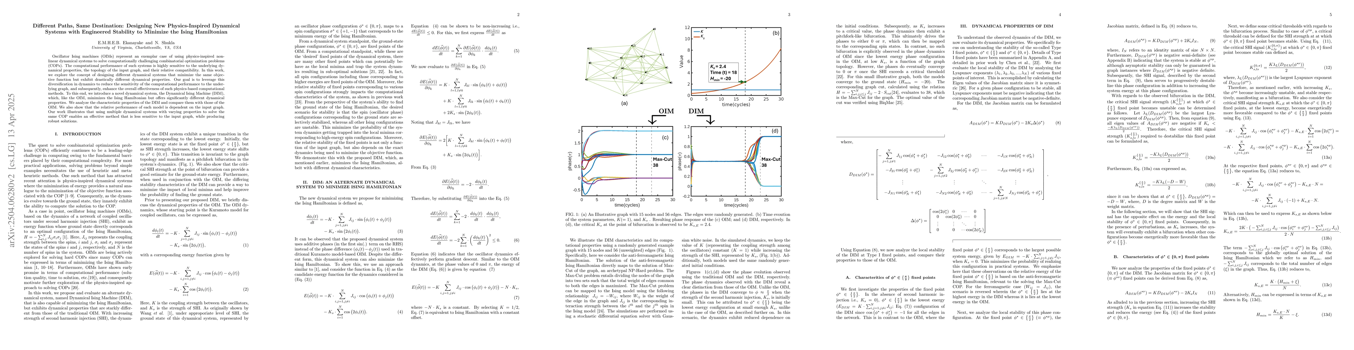 Thumbnail for Different Paths, Same Destination: Designing New Physics-Inspired
  Dynamical Systems with Engineered Stability to Minimize the Ising Hamiltonian