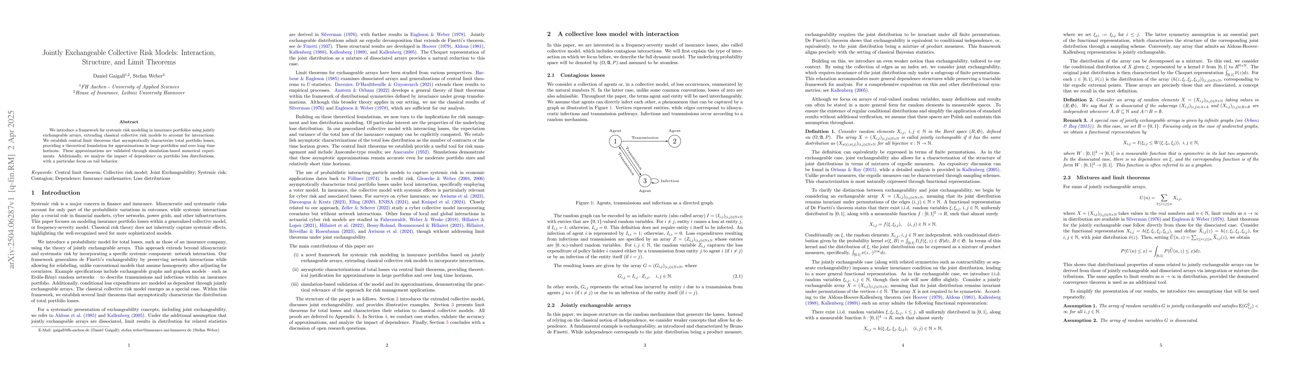 Thumbnail for Jointly Exchangeable Collective Risk Models: Interaction, Structure, and
  Limit Theorems