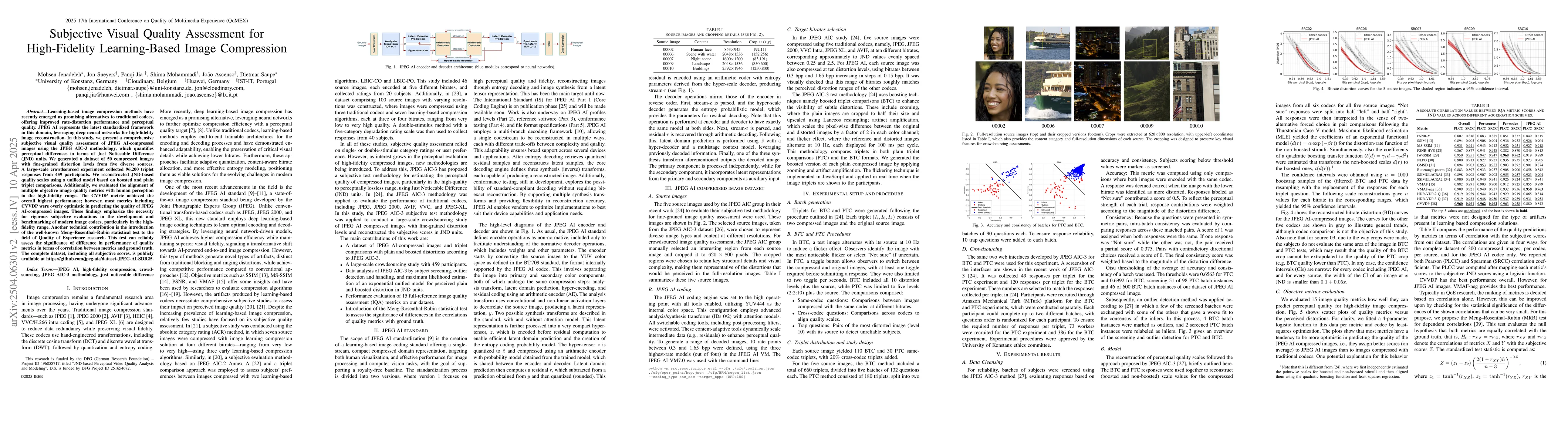 Thumbnail for Subjective Visual Quality Assessment for High-Fidelity Learning-Based
  Image Compression