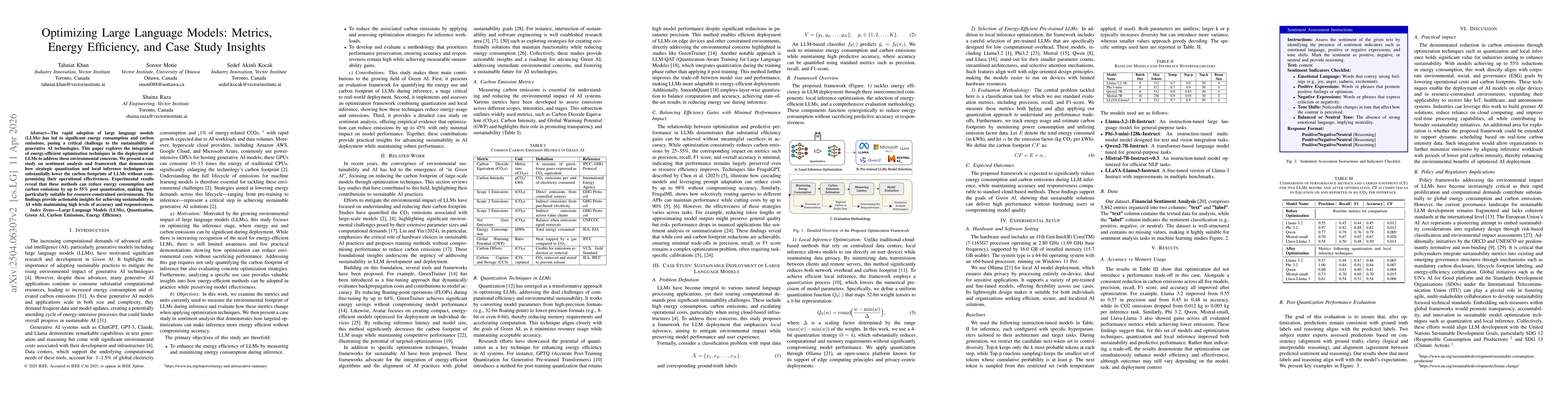 Thumbnail for Optimizing Large Language Models: Metrics, Energy Efficiency, and Case Study Insights