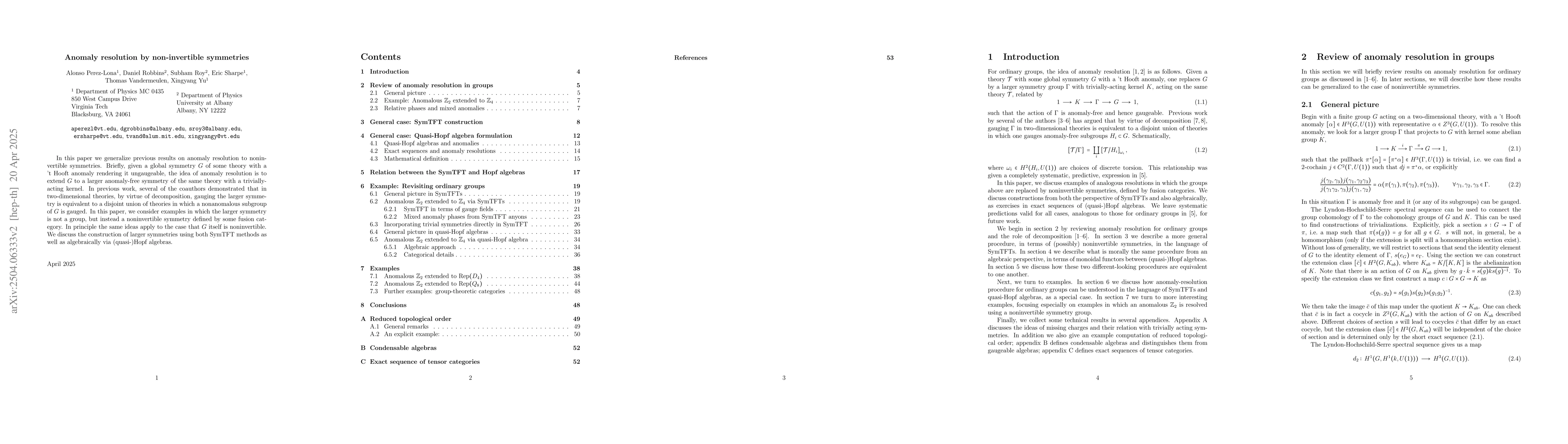 Thumbnail for Anomaly resolution by non-invertible symmetries