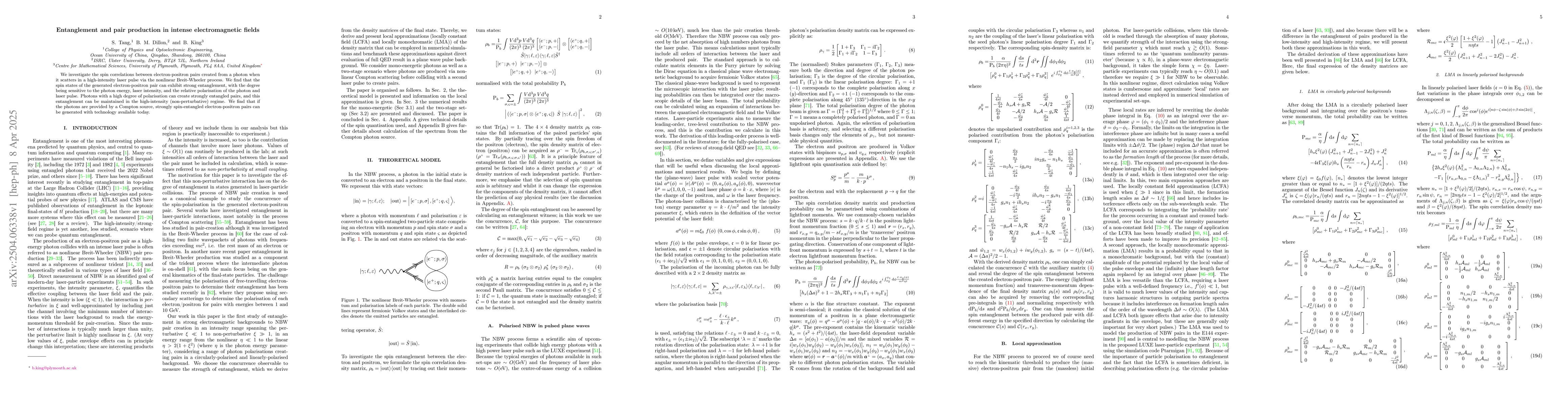 Thumbnail for Entanglement and pair production in intense electromagnetic fields