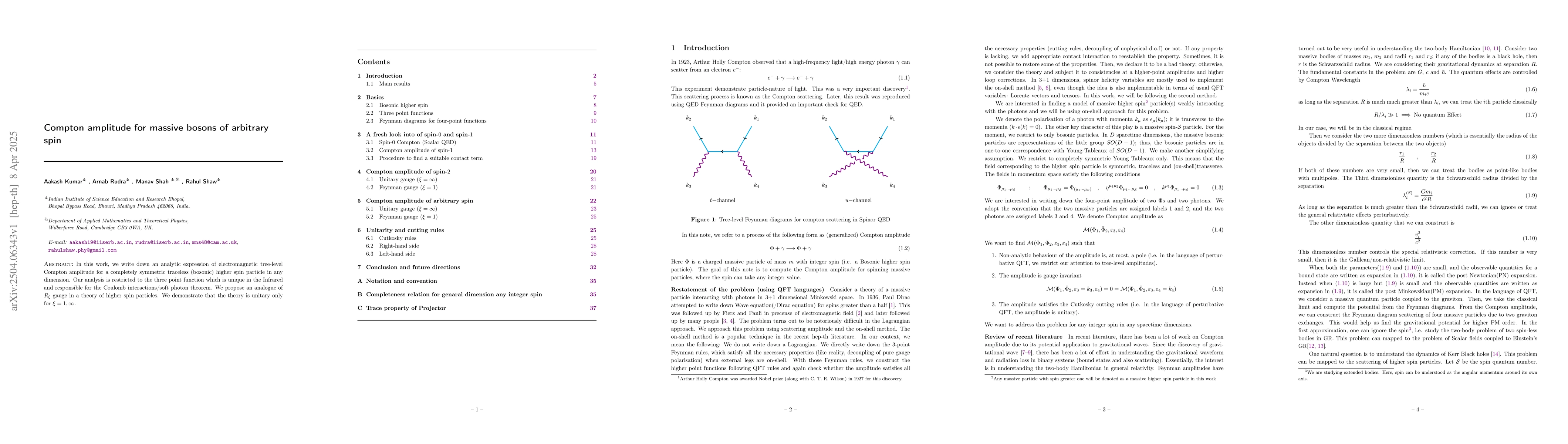 Thumbnail for Compton amplitude for massive bosons of arbitrary spin