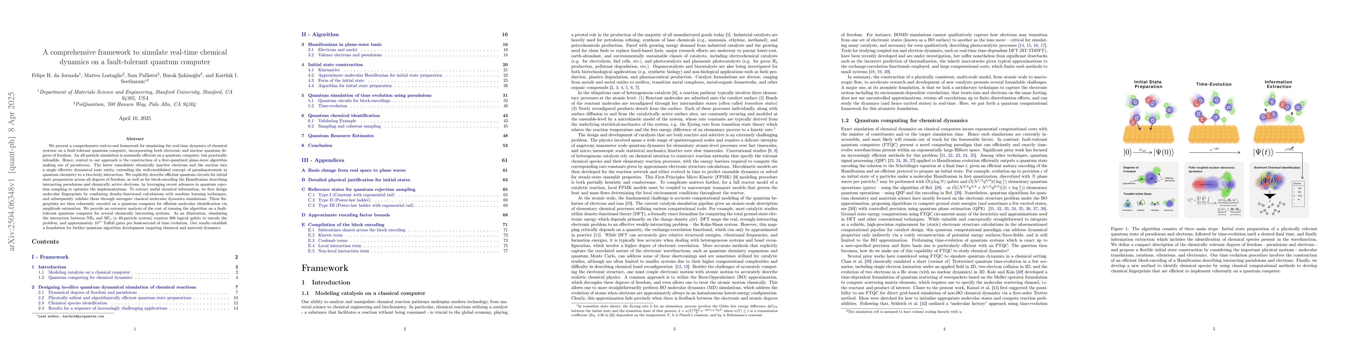 Thumbnail for A comprehensive framework to simulate real-time chemical dynamics on a
  fault-tolerant quantum computer